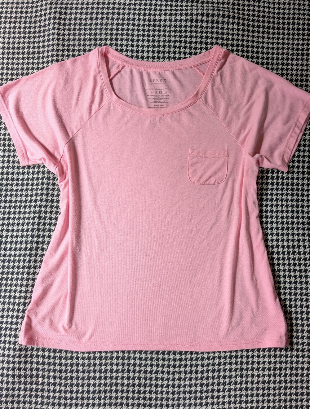 pink lounge t-shirt with front pocket